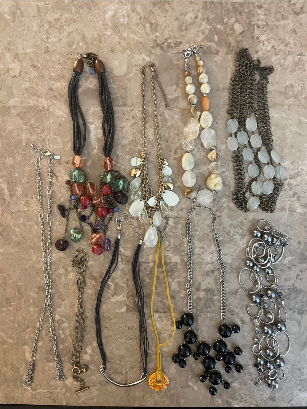 Lot of 10 vintage necklaces. One Cookie Lee and one Lia Sophia. GREAT CONDITION